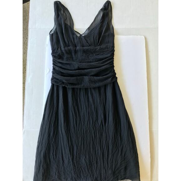 Elie Tahari Silk Little Black Dress Ruched waist Size 6 - Picture 10 of 14